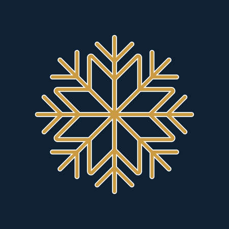 Snowflake icon. Snow flake silhouette. Winter and Christmas background. Vector illustration.のイラスト素材