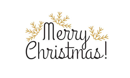 Merry Christmas text with snowflakes. Xmas banner for typography. Winter holidays greeting card design elrment. Vector illustration.のイラスト素材