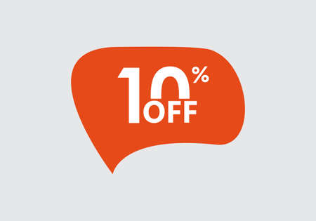 Sale sticker. 10 percent price off discount label or tag. Promo badge for advertising design. Vector illustration.のイラスト素材