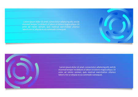 Banner design template with abstract geometric shapes. Horizontal banners for web, website, header or footer, sale, promo or presentation cards. Vector illustration.のイラスト素材