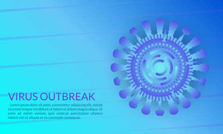 Virus cell or bacteria background. Virus outbreak and Flu disease banner. Vector illustration.のイラスト素材