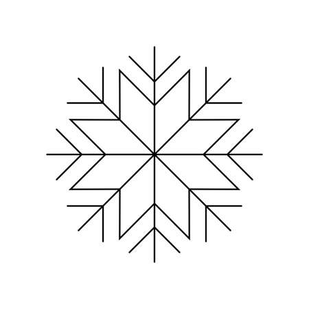 Snowflake icon for Christmas and winter decoration. Cold and frost symbol. Vector illustration.のイラスト素材