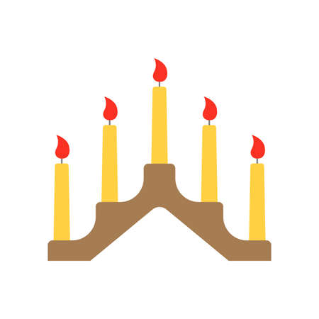 Christmas candles bridge or arch icon. Xmas holidays candles for window decoration. Vector illustration.のイラスト素材