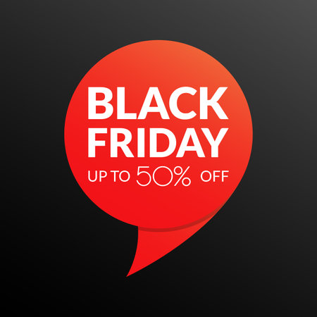 Black Friday sale tag or sticker. Discount badge, label for promo banner design. Vector illustration.のイラスト素材