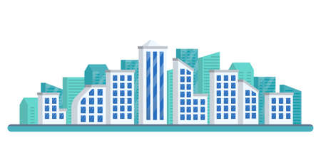 City skyline. Urban landscape. Cityscape with modern buildings. Vector illustration.のイラスト素材