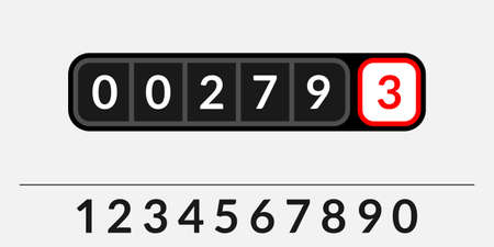 Counter. Utility meter with numbers. Electric or water gauge element. Vector illustration.のイラスト素材