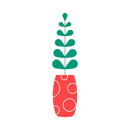 Flower in a pot. Modern houseplant icon. Vector illustration.のイラスト素材