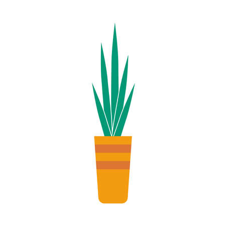 Plant in a pot. Modern houseplant icon. Vector illustration.のイラスト素材
