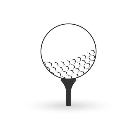 Golf ball on tee. Golfball icon. Vector illustration.のイラスト素材