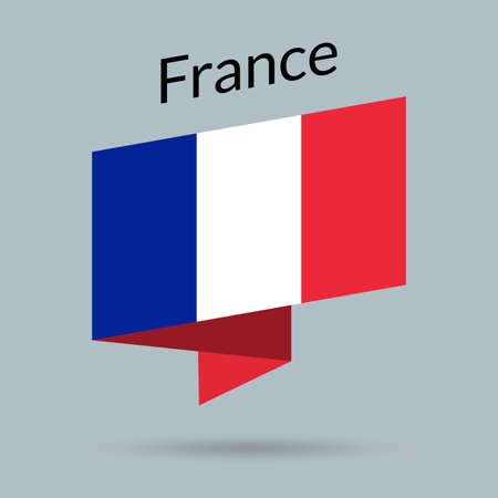 France flag icon. French national emblem in origami style. vector illustration.のイラスト素材