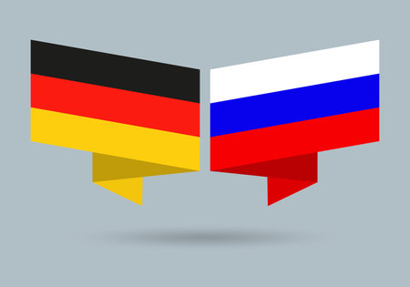 Germany and Russia flags. Russian and German national symbols. vector illustration.のイラスト素材