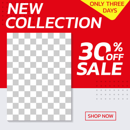 Sale banner template for social media post. Modern discount poster or frame for web advertising and promotion with 30 percent price off. vector illustration.のイラスト素材