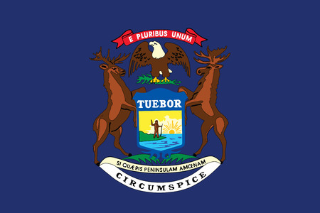 State of Michigan Flag vector, USA.のイラスト素材