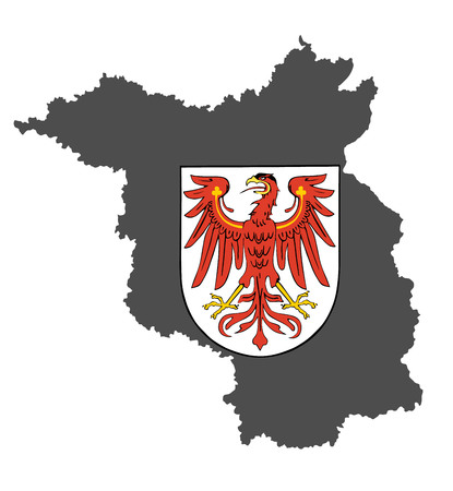 coat of arms of Brandenburg. High detailed vector map - Brandenburg, high detailed silhouette illustration isolated on white background. Province in Germany.のイラスト素材