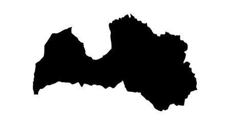 Latvia vector map isolated on white background. High detailed silhouette illustration.のイラスト素材