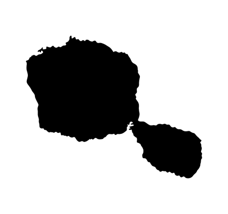 Tahiti vector map high detailed silhouette illustration isolated on white background.のイラスト素材
