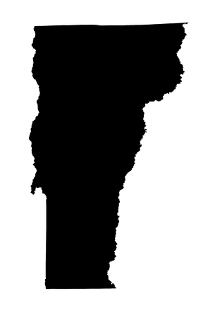 Vermont vector map isolated on white background. High detailed silhouette illustration.のイラスト素材