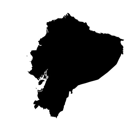 Ecuador vector map isolated on white background. High detailed silouette illustration.のイラスト素材