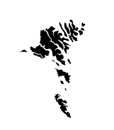Faroe Islands vector map, vector map isolated on white background. High detailed silhouette illustrationのイラスト素材
