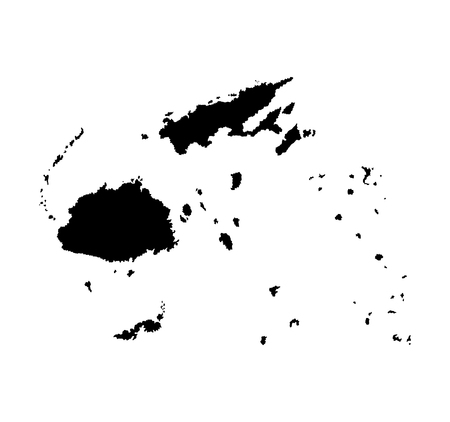 Fiji vector map isolated on white background silhouette. High detailed illustration.のイラスト素材