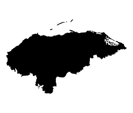 Honduras vector map isolated on white background. High detailed silhouette illustration.のイラスト素材