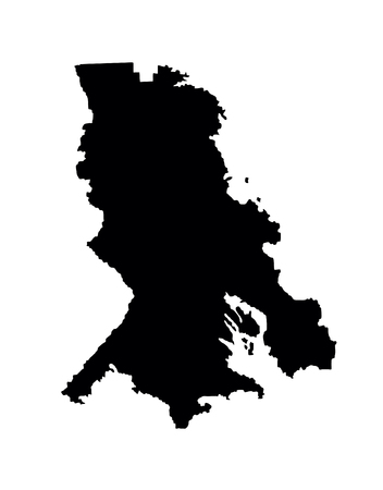 Republic of Karelia vector map, isolated on white background. High detailed silhouette illustration. Russia oblast map illustration.のイラスト素材