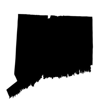Connecticut vector map isolated on white background. High detailed silhouette illustration.のイラスト素材