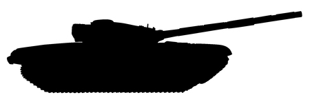 Tank vector silhouette, isolated on white background. Black symbol.のイラスト素材