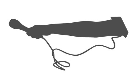 Microphone in hand interview symbol vector illustration.のイラスト素材