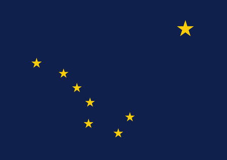 Vector flag of Alaska. State symbol of Alaska, United States of America.のイラスト素材