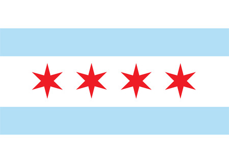 Chicago vector flag. Chicago city flag, state of Louisiana, U.S.A.のイラスト素材