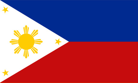 original and simple Republic of The Philippines flag isolated vector in official colors and Proportion Correctly The Philippines is a member of Asian Economic Community (AEC)のイラスト素材