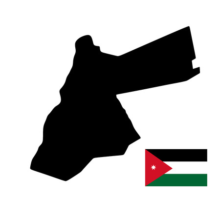 Jordan map vector, Jordan flag vector, isolated Jordanのイラスト素材