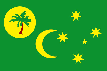 National vector flag of Cocos Islands and Keeling Islands with correct proportions.のイラスト素材