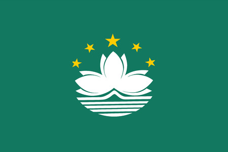 Vector flag of Macau also spelled Macao, officially known as the Macau Special Administrative Region of the Peoples Republic of China.のイラスト素材