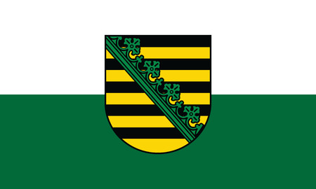 Saxony vector flag with coat of arms, Germany province.のイラスト素材