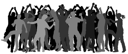 Party dancer people silhouettes.のイラスト素材