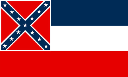Vector flag of Mississippi, state of United States of America.のイラスト素材