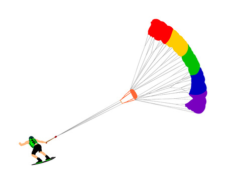 Man riding kite-board vector.のイラスト素材