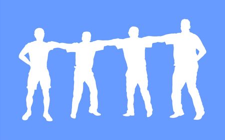 A Greek Evzone dancing vector silhouette isolated on white. Traditional folk dance. Dancer man vector illustration. Traditional Balkan Greece folklore kolo. Sirtaki, syrtaki . Wedding dance ceremony.のイラスト素材
