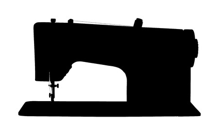 Sewing machine vector silhouette illustration isolated on white background. Fashion industry tool.のイラスト素材