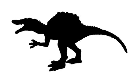 Spinosaurus vector silhouette isolated on white background. Dinosaurs symbol. Jurassic era. Dino sign.のイラスト素材