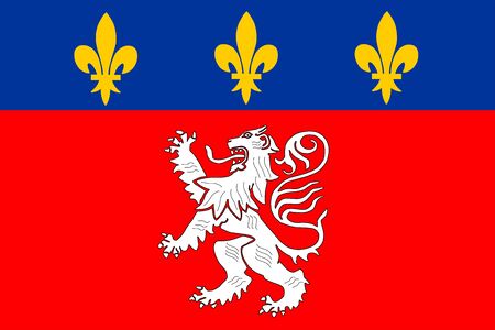 Lyon flag vector illustration, city in France. French town symbol. Coat of arms of Lyon city.のイラスト素材