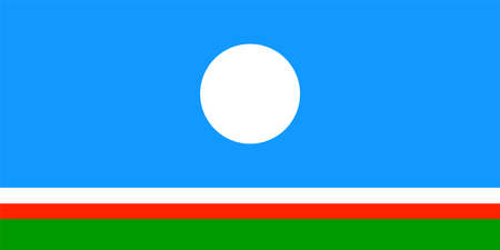 Sakha republic flag vector illustration. Yakutia flag symbol, Russian federation territory.のイラスト素材