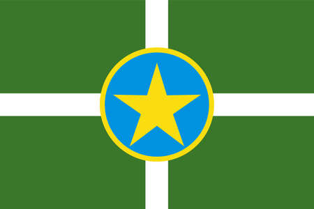 Jackson city flag vector illustration, town in Mississippi, United States of America. USA city flag.のイラスト素材