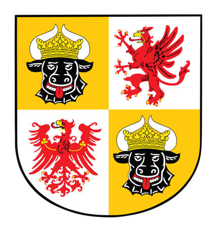 Mecklenburg Western Pomerania coat of arms vector illustration, Germany province.のイラスト素材