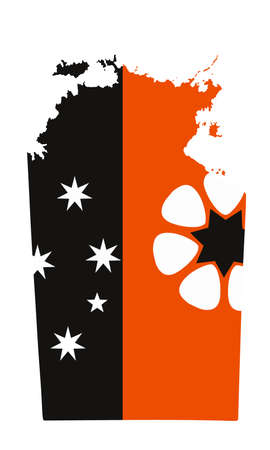 Northern Territory map flag vector illustration isolated on white background. Country in Australia.のイラスト素材