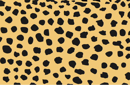 Cheetah skin pattern vector illustration. Fashion animal print. African animal texture. Cheetah fur background flag.のイラスト素材