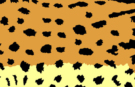 Serval skin pattern vector illustration. Fashion animal print. African animal texture. Serval fur background flag. Wild cat from Africa, caracal. Leptailurus serval symbol.のイラスト素材