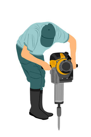 Construction worker electric drill illustration
Drilling concrete driveway, jackhammer ground in construction area. Man repairing road surface on duty machine. mason drilling cement concrete. sidewalkのイラスト素材